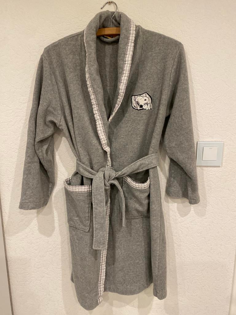 Grijze dames ochtendjas met Snoopy embleem, Ophalen of Verzenden, Gedragen