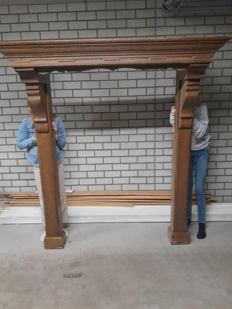 Antieke houten schouw - Sfeervolle haardombouw, Ophalen