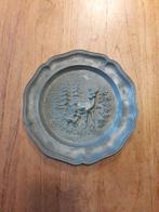 Mooi Vintage Tinnen Wandbord met Hertjes in het Bos, Antiek en Kunst, Ophalen of Verzenden