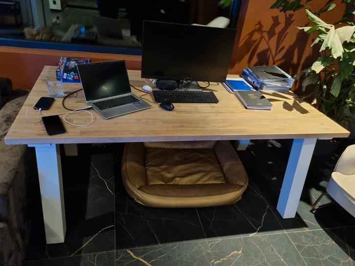 H&H Eettafel en spiegel, Huis en Inrichting, Tafels | Eettafels, Gebruikt, 100 tot 150 cm, 150 tot 200 cm, Vier personen, Rechthoekig