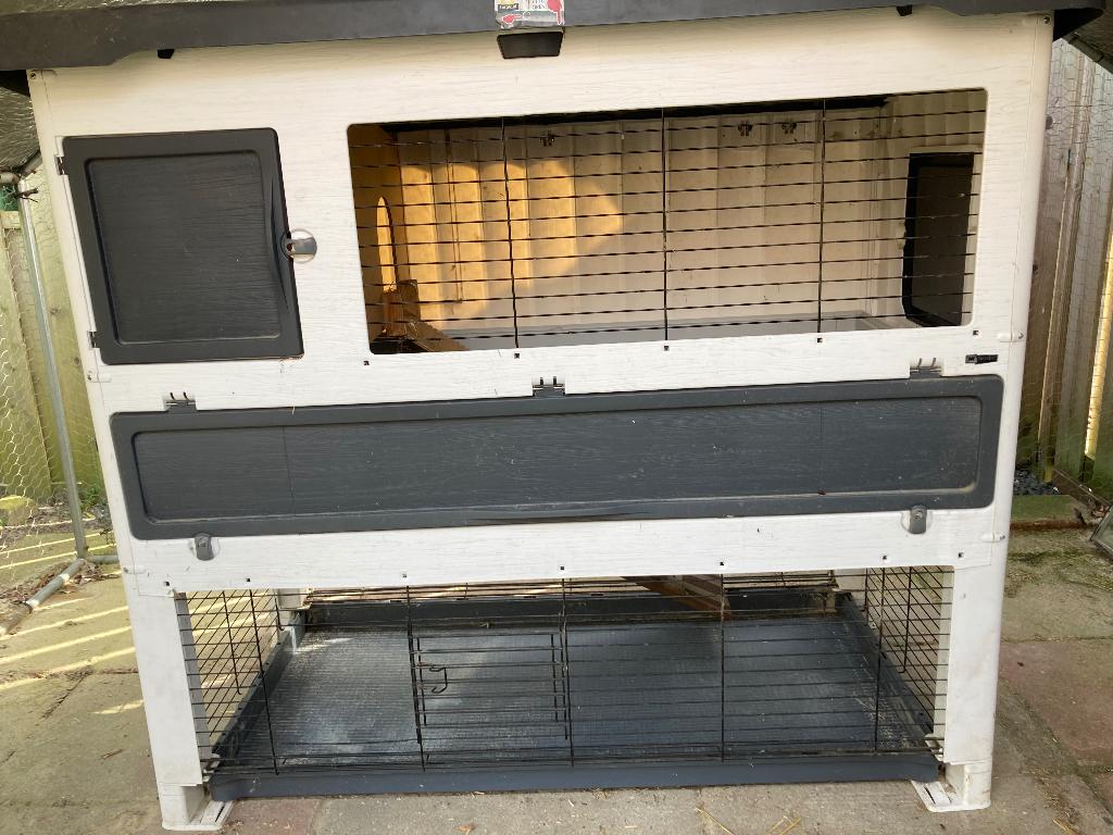 Konijnenhok, Ferplast 140 grand lodge, Dieren en Toebehoren, Knaagdieren en Konijnen | Hokken en Kooien, Ophalen, 90 cm of meer