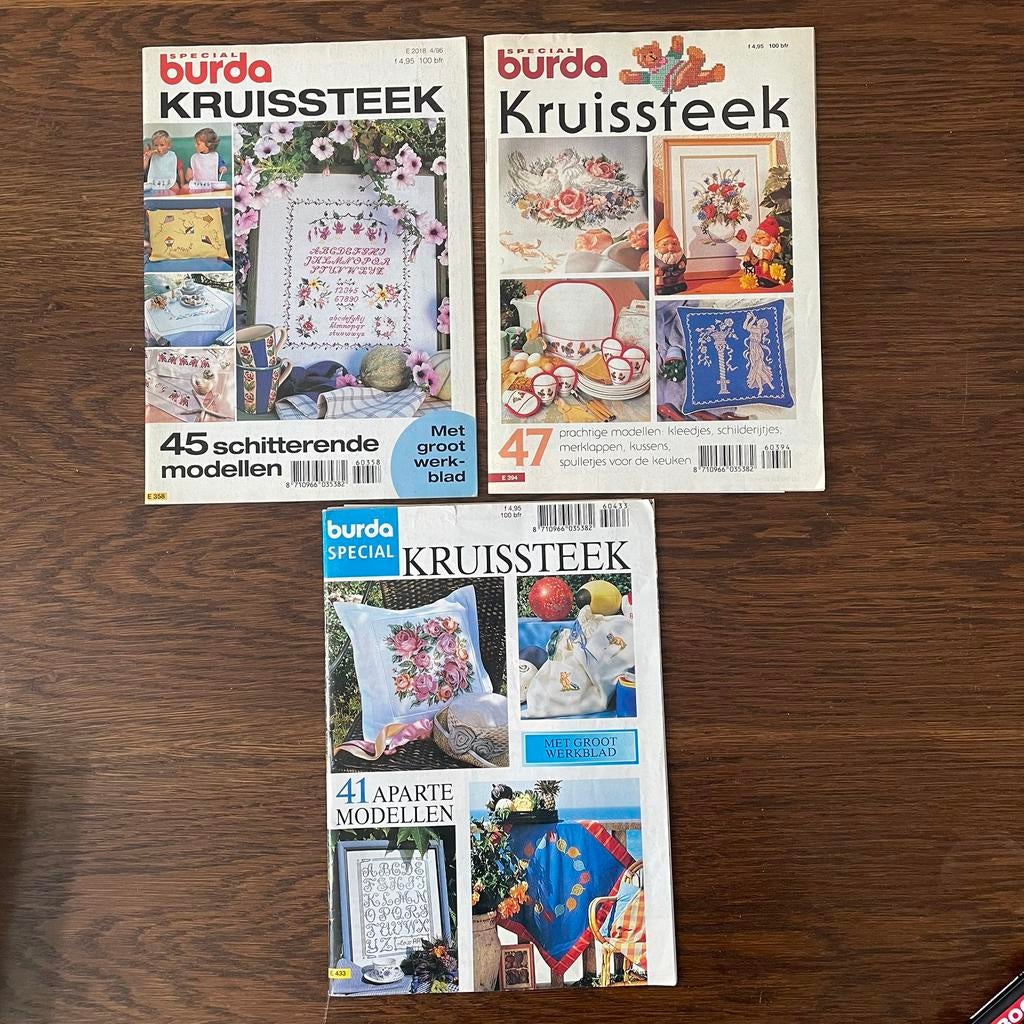 3x vintage BURDA kruissteek, samen €8,-, Ophalen of Verzenden, Zo goed als nieuw, Patroon