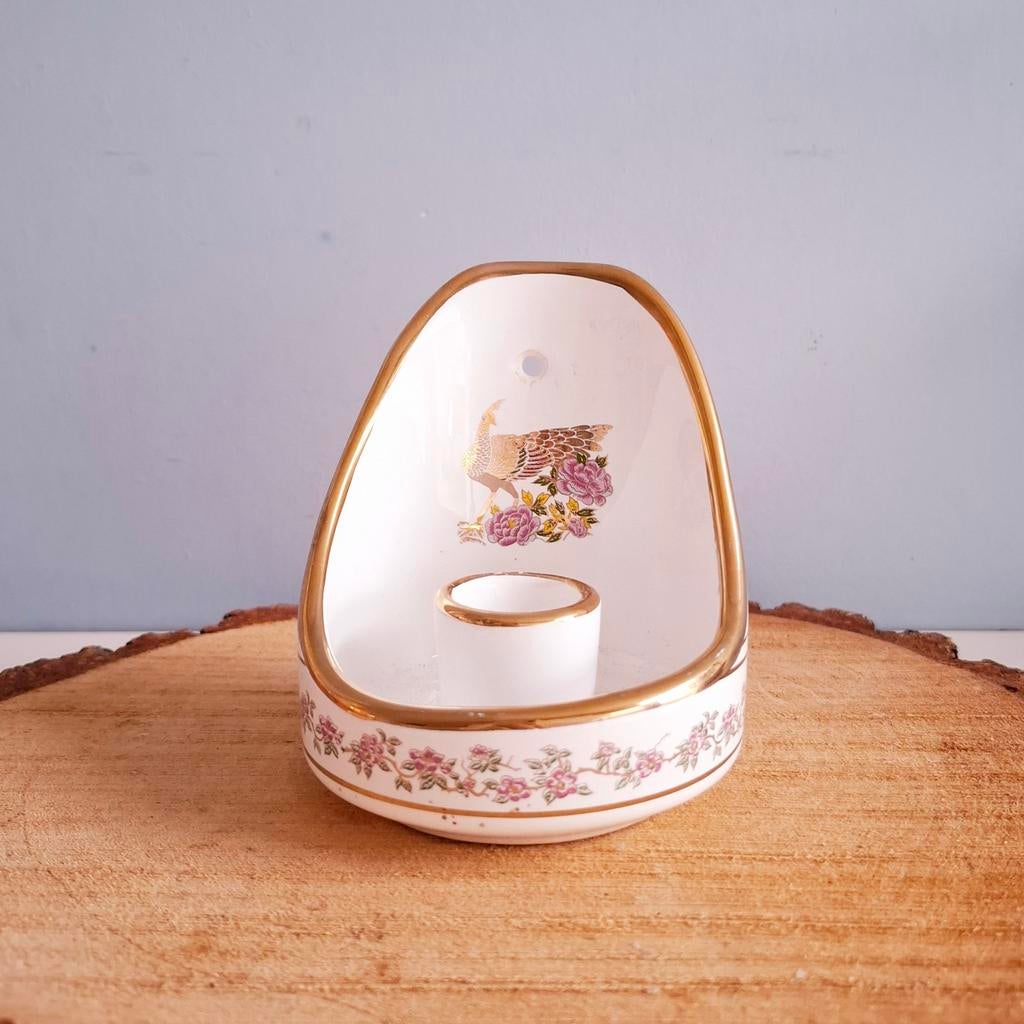 Neofitou, Griekse kandelaar met pauwdecor, 24K goud, Antiek en Kunst, Ophalen of Verzenden, Keramiek of Aardewerk