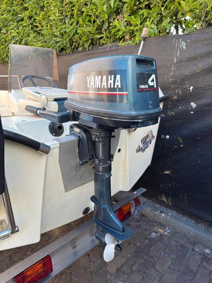 Yamaha 4pk 2-takt langstaart & Rhino R-VX 54 Fluistermotor, Watersport en Boten, Buiten- en Binnenboordmotoren, Gebruikt, Benzine