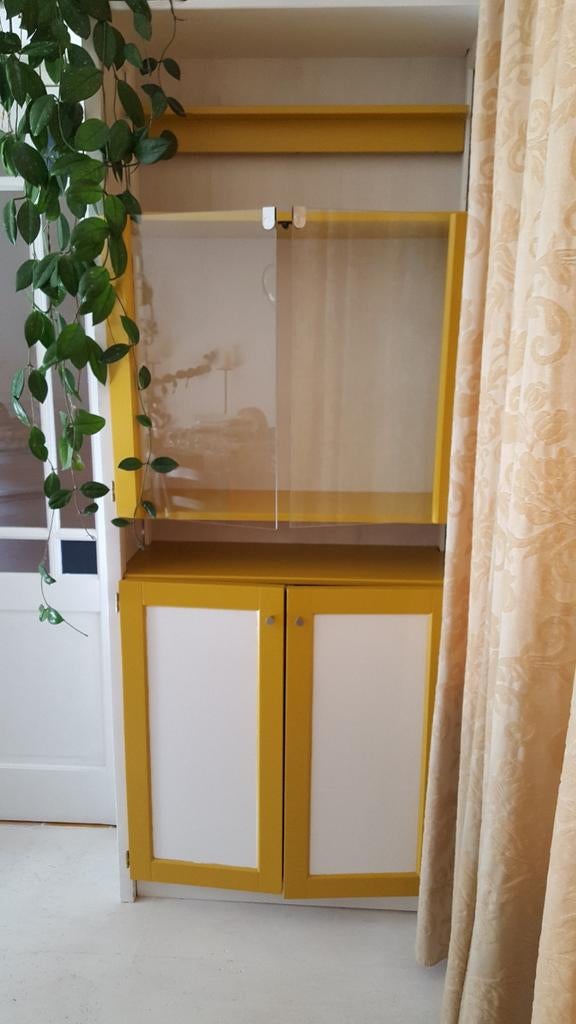 Lundia 80x30x242 servieskast, Huis en Inrichting, Kasten | Boekenkasten, Ophalen, 25 tot 50 cm, Glas, 200 cm of meer