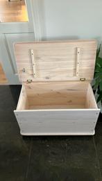 whitewash houten klepkist opberger, Ophalen, Zo goed als nieuw, Minder dan 50 cm