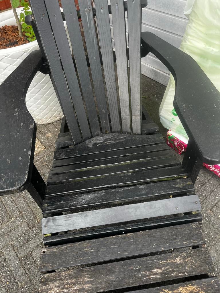 Canadian chair met voetenbankje - opknapper, Ophalen, Gebruikt, Hout