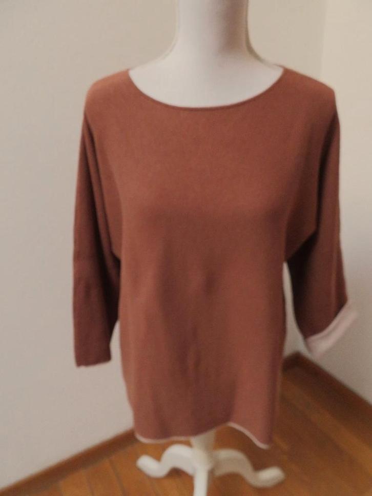 A43 TOM TAILOR trui tabak bruin maat L past voor 38/40, Kleding | Dames, Truien en Vesten, Zo goed als nieuw, Maat 38/40 (M), Bruin