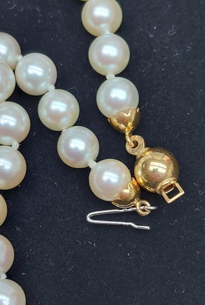 Parelsnoer 470 mm lang., Sieraden, Tassen en Uiterlijk, Kettingen, Zo goed als nieuw, Overige materialen, Zilver, Ophalen of Verzenden