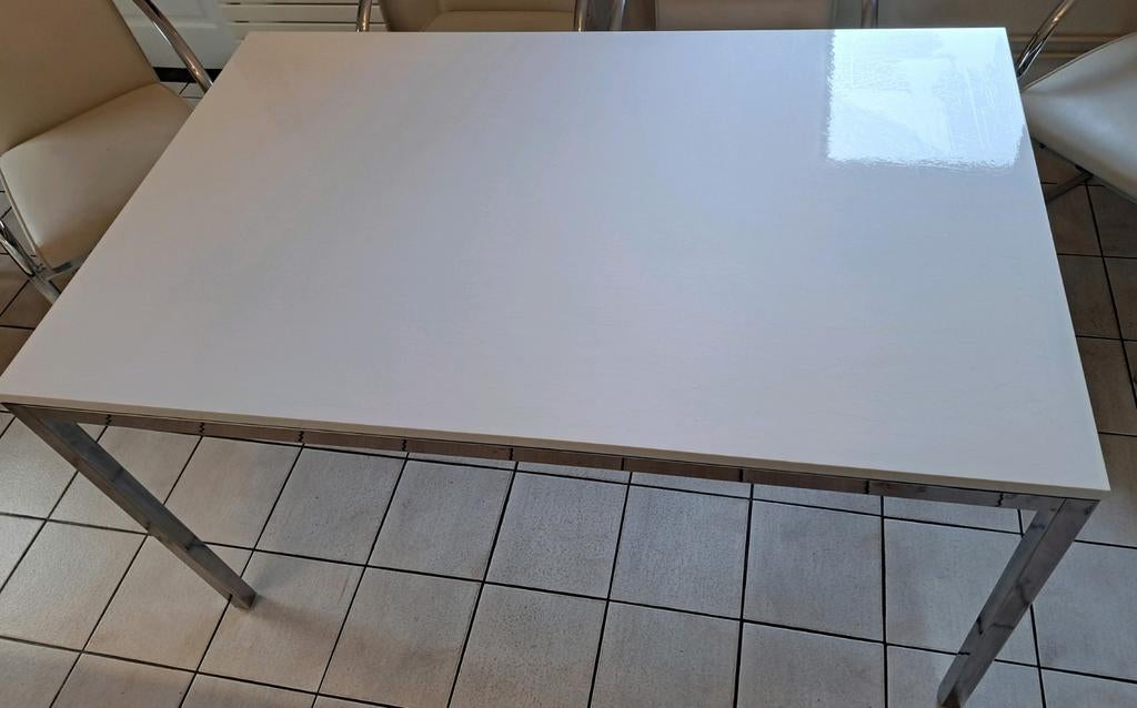Witte Ikea eet tafel 85 x 135cm, Ophalen of Verzenden, Gebruikt, Rechthoekig, 50 tot 100 cm