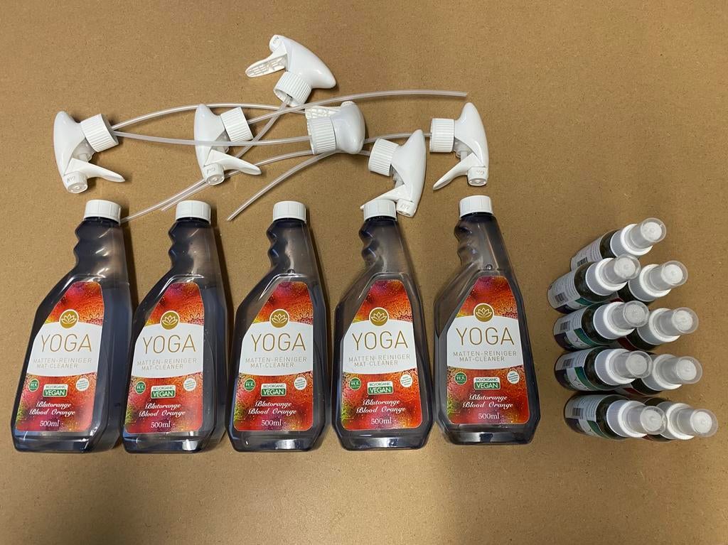 NIEUW - Yogamat Cleaner Spray 5x510ml en 9x60ml reiniger, Ophalen of Verzenden, Nieuw, Yogamat