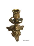 Antiek brocante kandelaar koper barok - goud, Antiek en Kunst, Antiek | Kandelaars, Ophalen of Verzenden, Koper of Brons