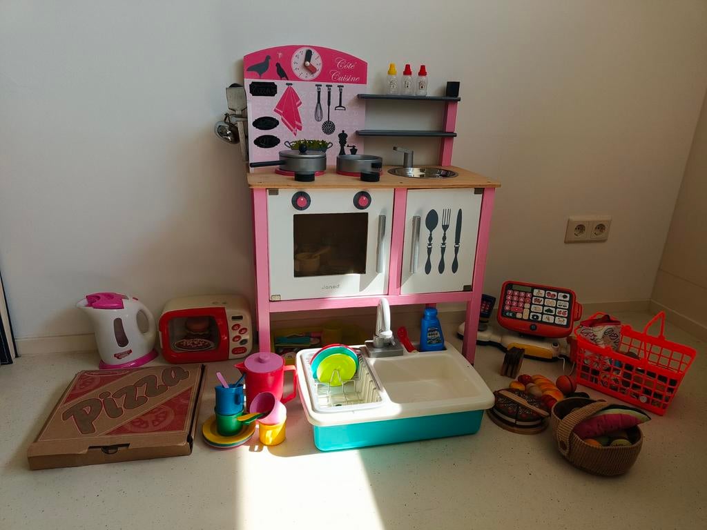 Janod Speelkeuken met verschillende accessoires, Ophalen, Gebruikt, Hout, Speelkeuken