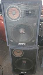 Zeuz luidsprekers 400 watt, Ophalen, Gebruikt, Front, Rear of Stereo speakers, Overige merken