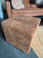Hocker poef cognac, Huis en Inrichting, Ophalen, Zo goed als nieuw, Vierkant, 50 tot 75 cm