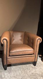 Runderleren OCL fauteuil zo hoed als nieuw, Zo goed als nieuw, 50 tot 75 cm, Klassiek chique, Leer