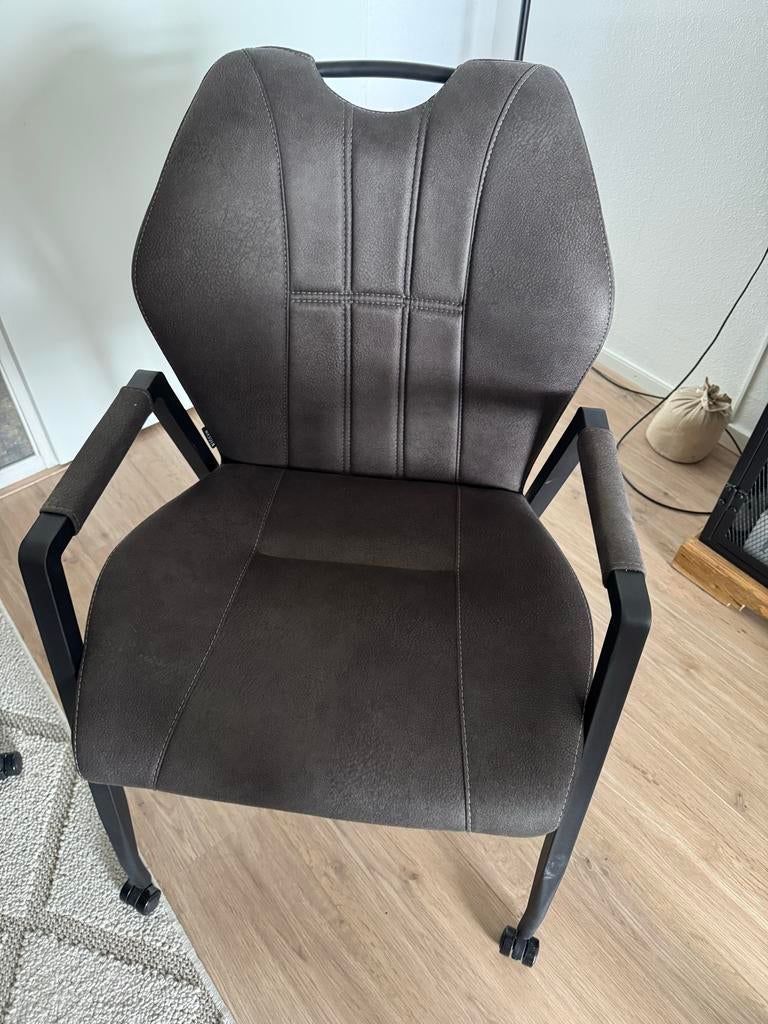 5 eetkamerstoelen met microvezel bekleding, Ophalen, Overige kleuren, Zo goed als nieuw, Stof