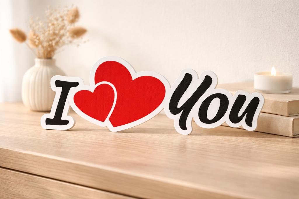 I Love You decoratie, Rood, Ophalen of Verzenden, Kunststof, Modern