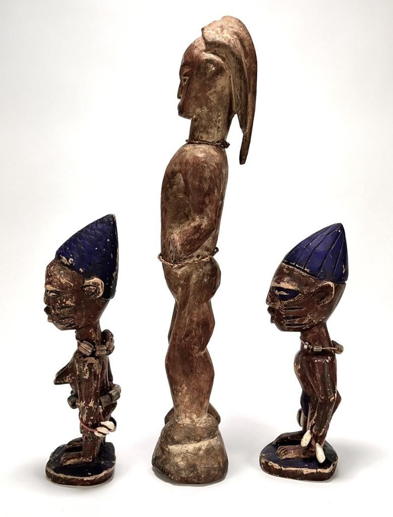 1196. Houten beelden, Yoruba Ibeji, Nigeria - Afrika, Antiek en Kunst, Kunst | Beelden en Houtsnijwerken, Ophalen of Verzenden