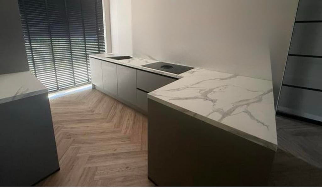 Marmerlook Keukenblad - 3 Delen, Huis en Inrichting, Keuken | Complete keukens, Ophalen, Gebruikt, Overige materialen, Wit