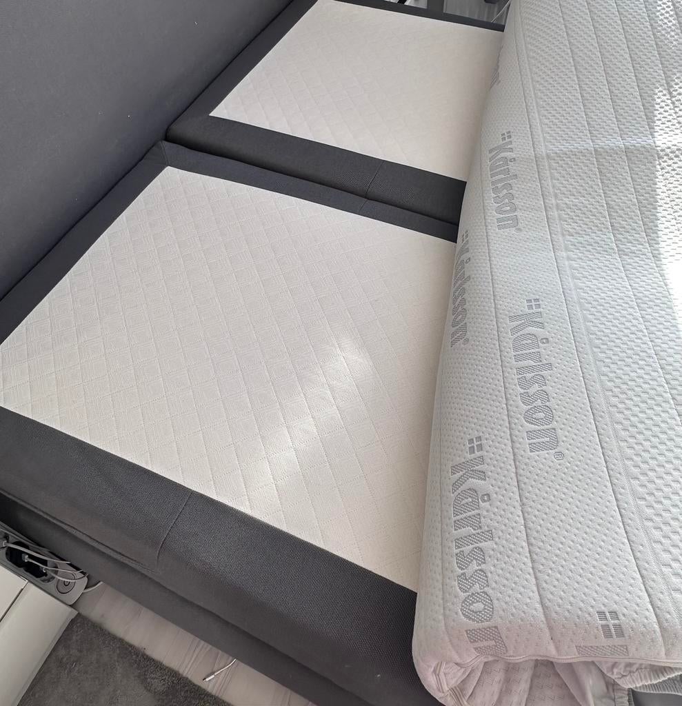 Boxspring 160 x 210 cm MOET WEG, Ophalen, 210 cm, Tweepersoons, Zo goed als nieuw