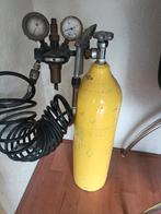 Stalen fles leeg inclusief meters, Ophalen of Verzenden, Zo goed als nieuw, Duikfles