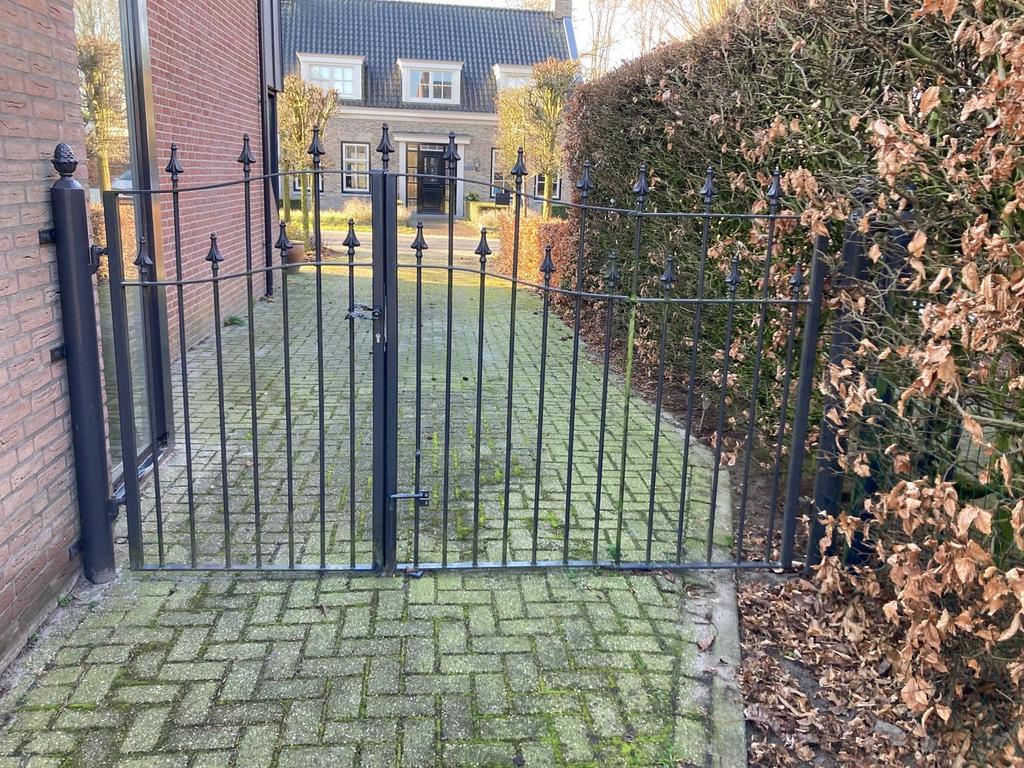 IJzeren poort en hekwerk, Ophalen, Met poort, Gebruikt, Tuinhek