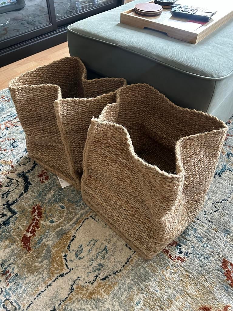 Jute opbergmanden / Jute storage basket, Ophalen, Overige materialen, Mand, Zo goed als nieuw