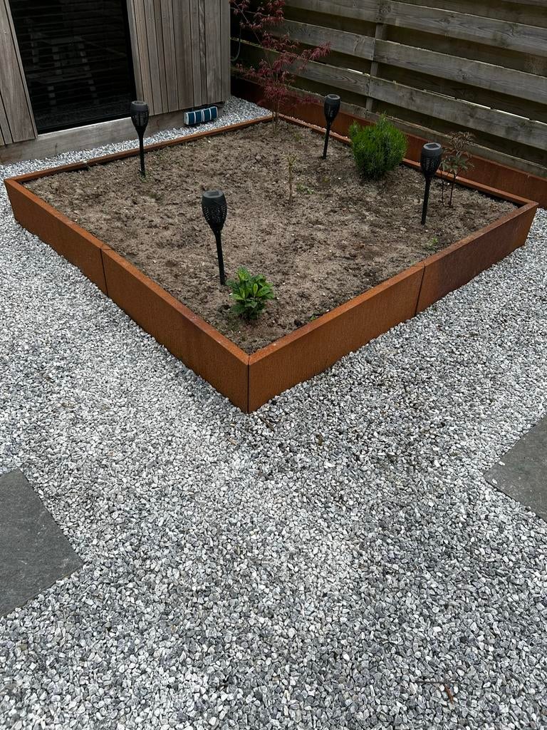 Cortenstaal plantenbak 2m x 2m x 30cm, Ophalen, Gebruikt, 100 cm of meer, Vierkant