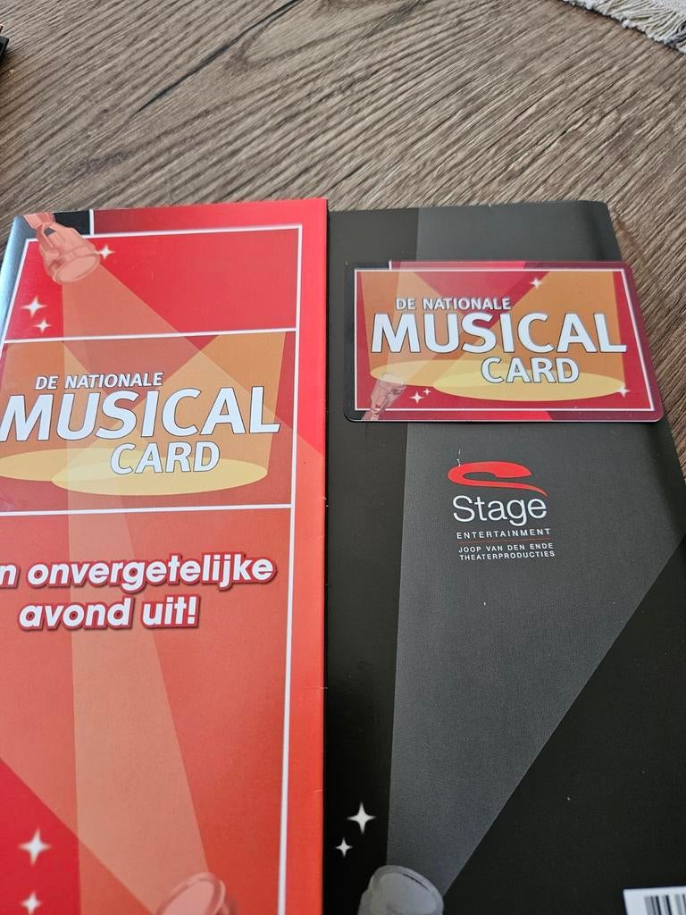 Musical card / cadeaukaart tegoed van €90,--, Hobby en Vrije tijd, Ophalen of Verzenden, Nieuw, Meerdere kaarten