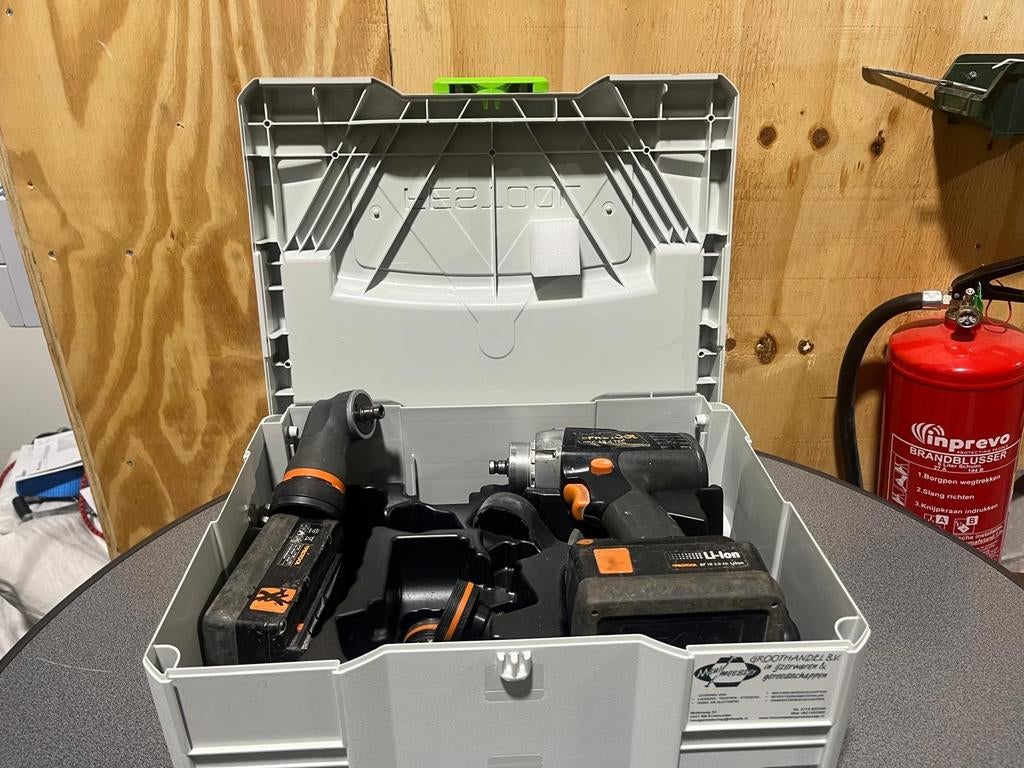 Festool Protool accuboormachine 18V met opzetstukken, Ophalen of Verzenden, Gebruikt, Boor- en Schroefmachine