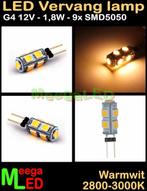 LED G4 ledspot ledlamp recht 9 SMD5050 12V - 1,8 Watt 2800K, Led-lamp, Minder dan 30 watt, Nieuw, Bipin of Steekvoet