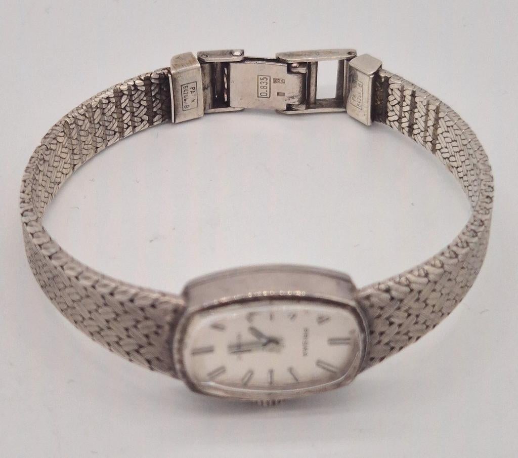 Mooie vintage zilveren Prisma horloge 835 zilver, Verzenden, Gebruikt, Zilver, Overige merken