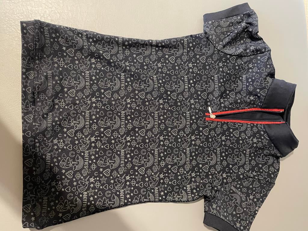 Shirt paardrijden mt 128 ‘Boeffies’ donkerblauw, Kinderen, Overige soorten, Ophalen of Verzenden, Zo goed als nieuw