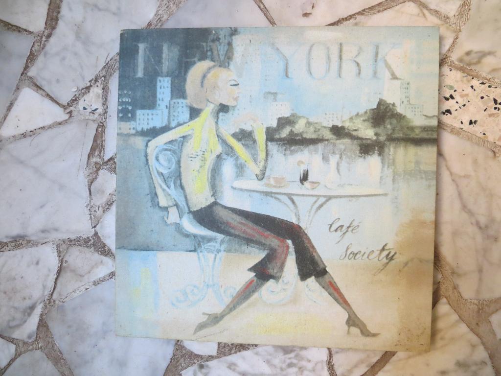 schilderijtje op doek in houten frame, Ophalen of Verzenden, Minder dan 50 cm, Schilderij, Minder dan 50 cm