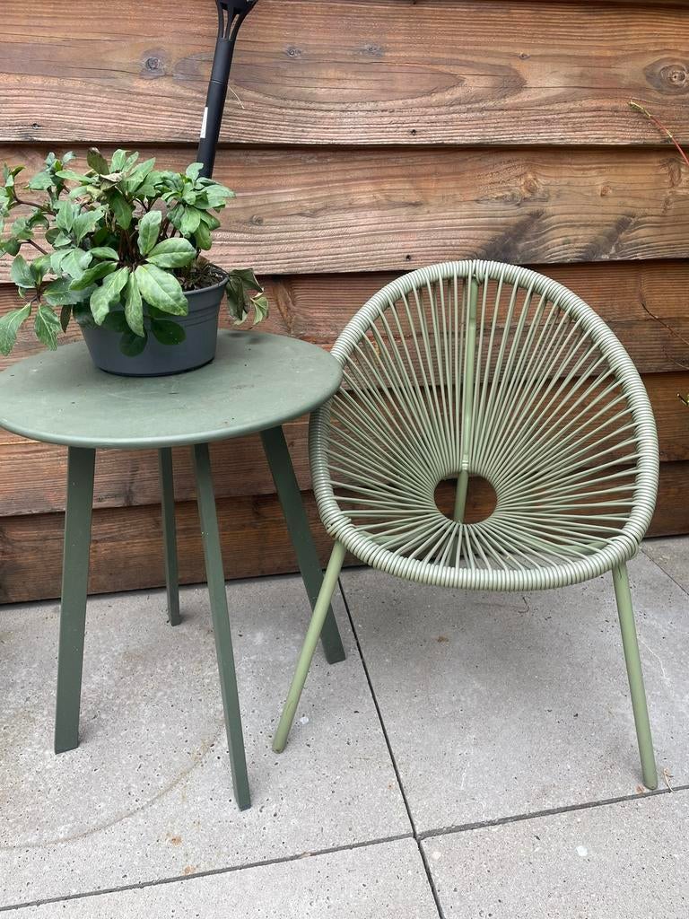 Kinder tuinsetje groen, Tuin en Terras, Tuinsets en Loungesets, Ophalen of Verzenden, Zo goed als nieuw, 2 zitplaatsen