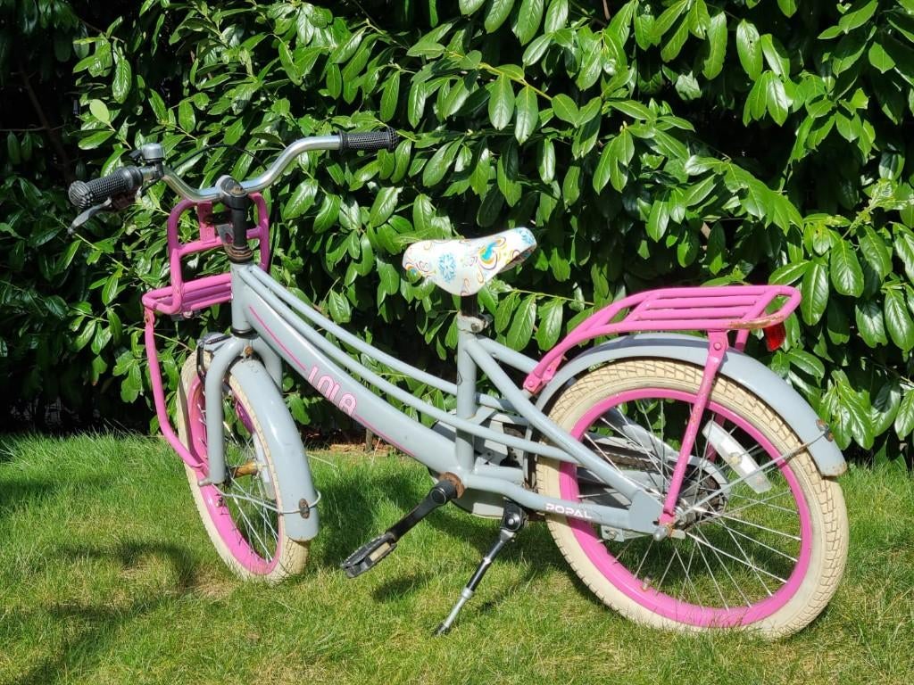 Roze Lola kinderfiets 16" meisjes popal, Fietsen en Brommers, Fietsen | Meisjes, Ophalen, Gebruikt, 16 inch, Popal
