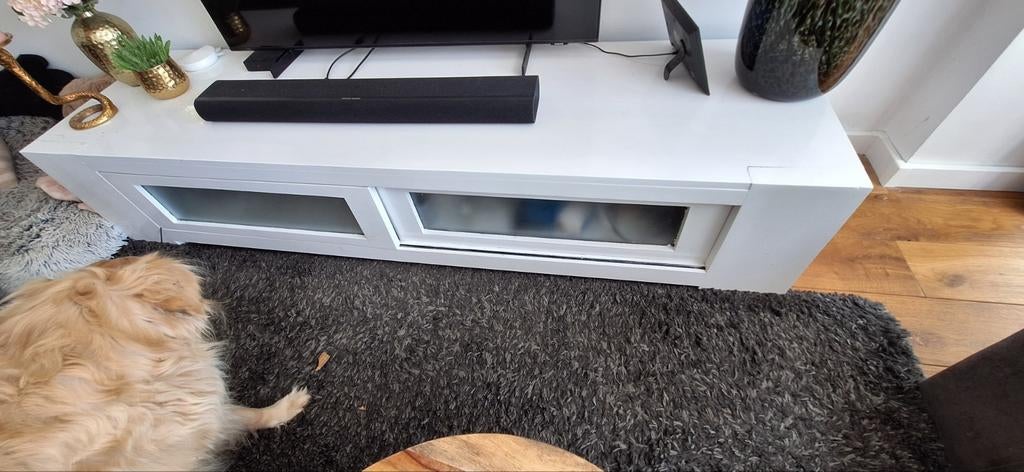 Uniek Indonesisch Dressoir - Wit (origineel zwart), Huis en Inrichting, Kasten | Dressoirs, Gebruikt, Indonesisch, Modern, Ophalen of Verzenden