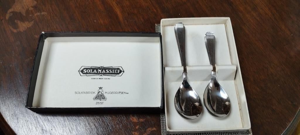 Vintage Sola Massief Bestekset - Lepels en Vorken, Ophalen of Verzenden