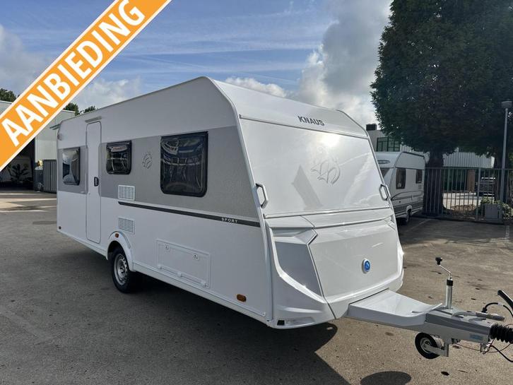 Knaus Sport 500 EU +mover+luifel+fietsendrager, Caravans en Kamperen, Caravans, Bedrijf, tot en met 4, 1000 - 1250 kg, Rondzit