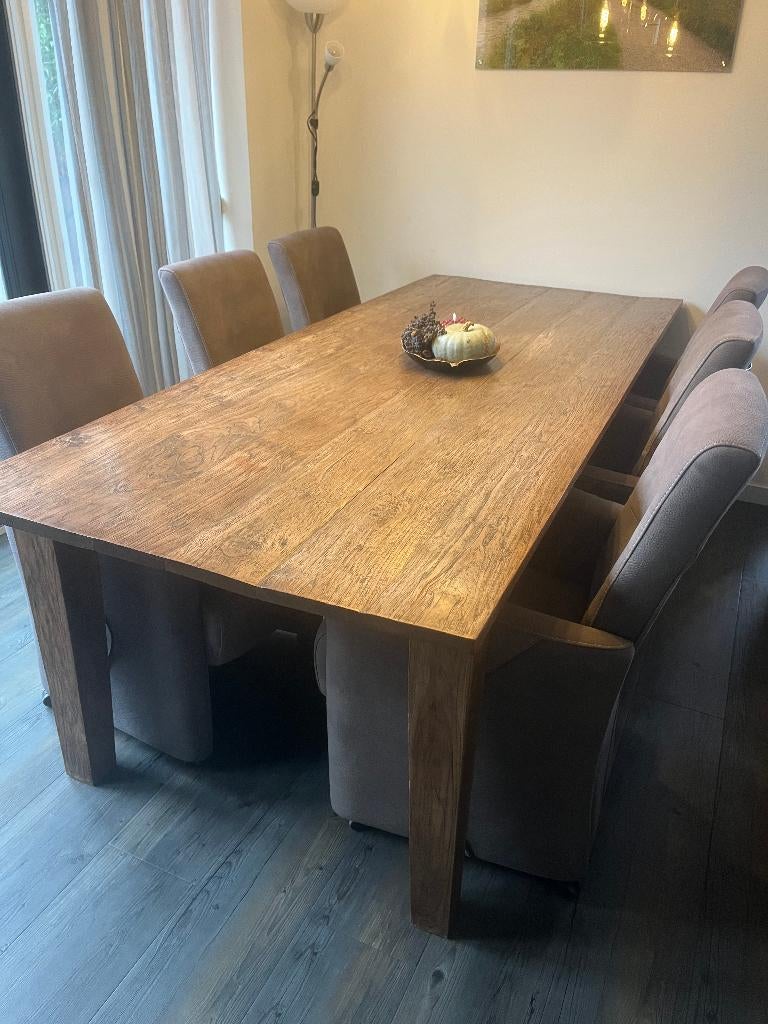 eetkamertafel, Ophalen, Teakhout, 50 tot 100 cm, Zo goed als nieuw