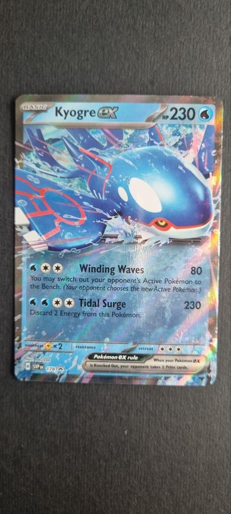 Kyogre ex 178/SVP Promo - Scarlet & Violet Pokémon Kaart, Hobby en Vrije tijd, Verzamelkaartspellen | Pokémon, Ophalen of Verzenden