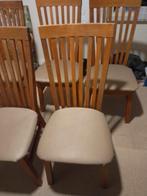 Set van 5 houten eetkamerstoelen, Ophalen, Gebruikt, Bruin, Vier