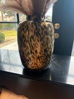 Grote glazen vaas met luipaardprint, Huis en Inrichting, Woonaccessoires | Vazen, Overige kleuren, 50 tot 75 cm, Ophalen of Verzenden