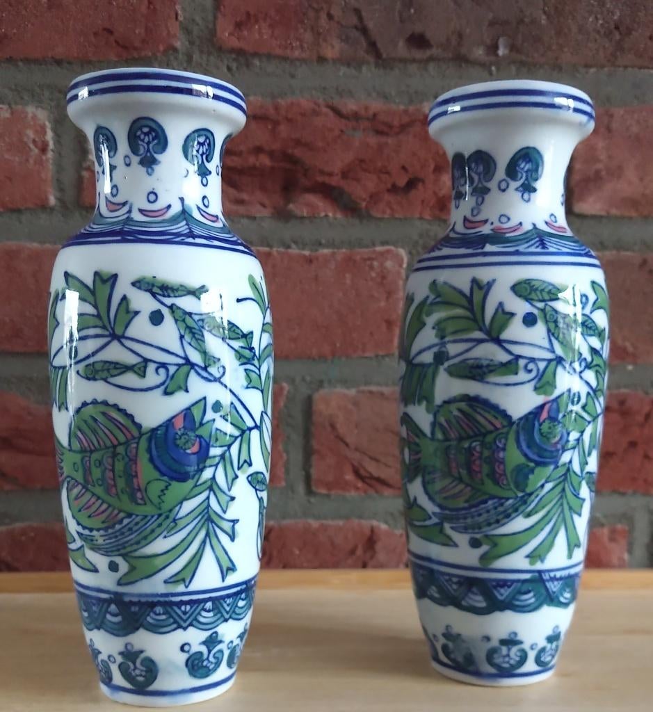 vaasjes vis-image Asia China porselein, volgnr 30, Antiek en Kunst, Ophalen of Verzenden