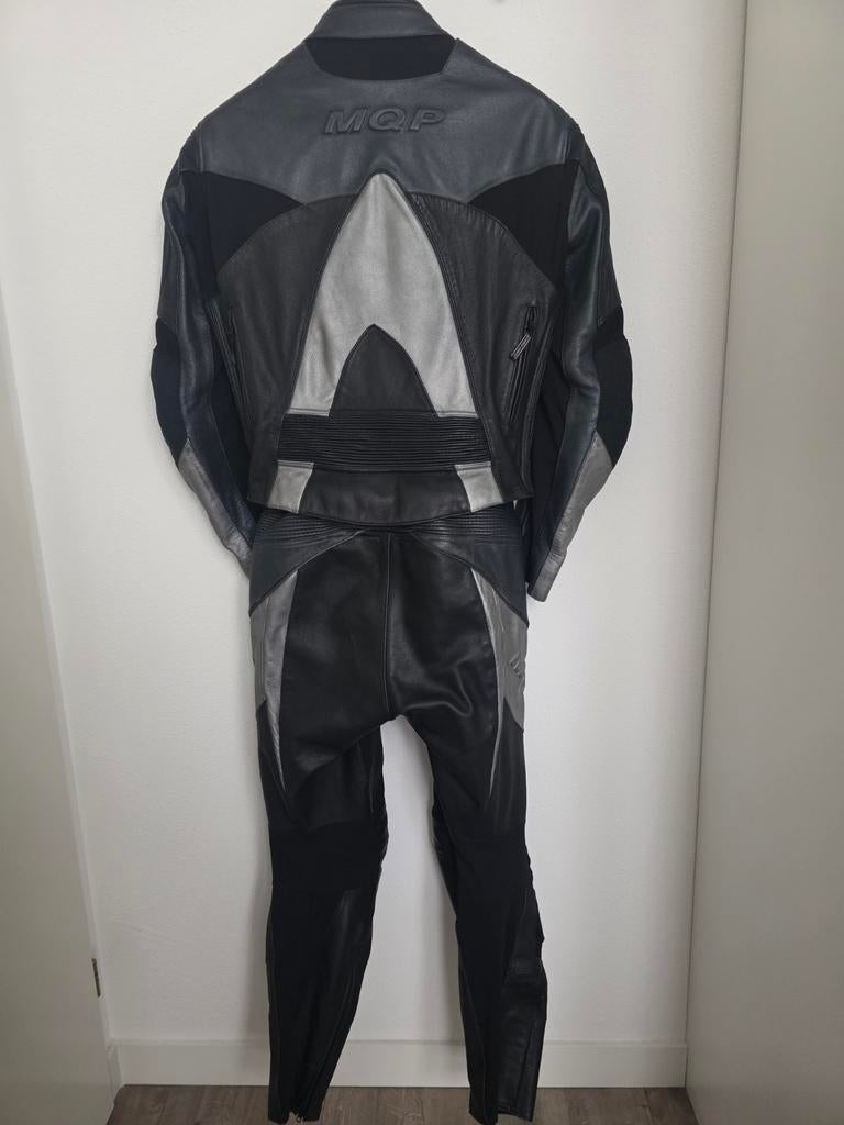 MQP Leren Motorpak Maat 52 - Donkergrijs/Lichtgrijs, Motoren, Kleding | Motorkleding, MQP, Ophalen of Verzenden, Tweedehands, Heren