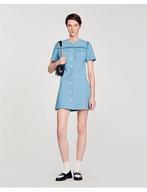 Sandro Tweed Jurk met Gouden Knoopjes S/XS, Kleding | Dames, Blauw, Sandro, Ophalen of Verzenden, Zo goed als nieuw