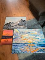 Set van 3 handgeschilderde kunstwerken, Ophalen of Verzenden