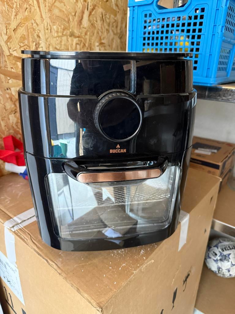 Buccan Airfryer Oven 12 Liter - Zwart met Roségoud, Ophalen of Verzenden, Zo goed als nieuw, Airfryer, 1500 gram of meer