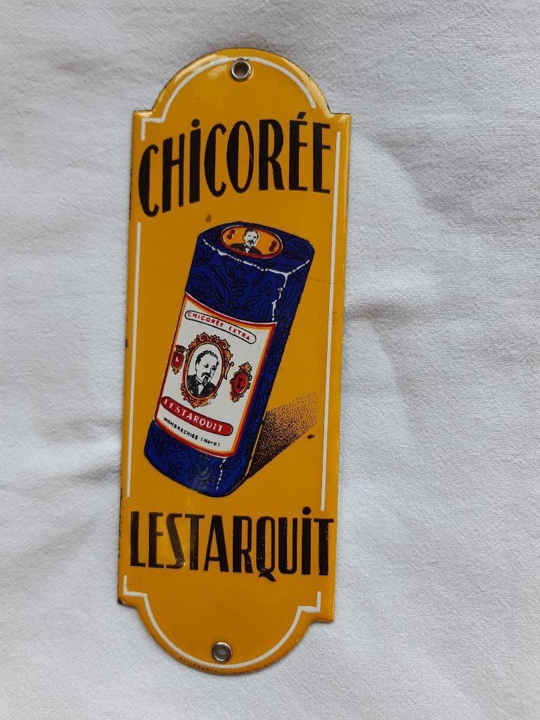 emaille bord bordje deurpostje chicoree, Ophalen of Verzenden